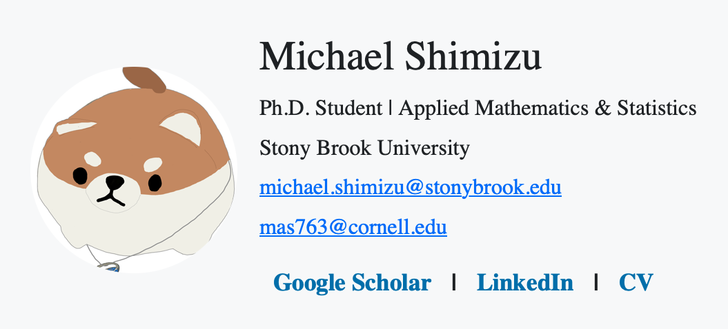 Screenshot of Personal Website